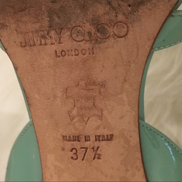 JIMMY CHOO PATENT LEATHER HIGH HEE SANDALS SZ 37.5 - Picture 7 of 8